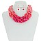 TRENDY Wood Beaded braided Necklace Set SLN0833