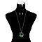 FASHIONABLE PALM TREE LEAF PRINT NECKLACE SET SLN0969