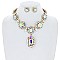 Dazzling Multi Stone Link Evening Necklace Set