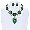 Dazzling Multi Stone Link Evening Necklace Set