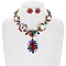 Dazzling Multi Stone Link Evening Necklace Set