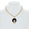 AFRO DIVA PENDANT METAL CHAIN NECKLACE