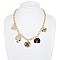 AFRO DIVA MULTI CHARM PENDANT METAL CHAIN NECKLACE