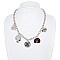 AFRO DIVA MULTI CHARM PENDANT METAL CHAIN NECKLACE