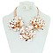 LARGE METAL FLOWERS NECKLACE SET MEZN1265