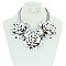 LARGE METAL FLOWERS NECKLACE SET MEZN1265