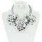 LARGE METAL FLOWERS NECKLACE SET MEZN1265