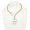 PEARL HINGED OPEN COLLAR NECKLACE SET