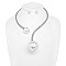 PEARL HINGED OPEN COLLAR NECKLACE SET