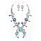 WESTERN CRYSTAL SQUASH BLOSSOM NECKLACE EARRING SET
