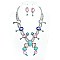 WESTERN CRYSTAL SQUASH BLOSSOM NECKLACE EARRING SET