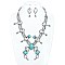 WESTERN CRYSTAL SQUASH BLOSSOM NECKLACE EARRING SET