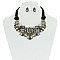 Trendy Rope Necklace W/ Lrg Rhinestone Bib SLN1308