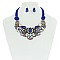 Trendy Rope Necklace W/ Lrg Rhinestone Bib SLN1308