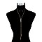 TRENDY 3 STONE Y DROP NECKLACE SET SLN1315