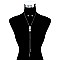 TRENDY 3 STONE Y DROP NECKLACE SET SLN1315