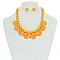 Trendy Beade Necklace Set W/ Metal Disks SLN1316