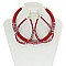 String Wrapped Loop Necklace With Earrings MEZN1353