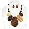 OVAL  ACETATE CORD BIB NECKLACE EARRING SET