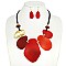 OVAL  ACETATE CORD BIB NECKLACE EARRING SET