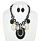 OVAL ACETATE CHAIN LINK BIB NECKLACE EARRING SET