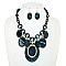 OVAL ACETATE CHAIN LINK BIB NECKLACE EARRING SET