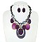 OVAL ACETATE CHAIN LINK BIB NECKLACE EARRING SET