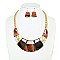 ACETATE and HAMMERED METAL CHAIN LINK CRESCENT BIB NECKLACE SET
