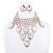 DAZZELING ADJUSTABLE CHOKER BIB NECKLACE EARRING SET