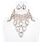 DAZZELING ADJUSTABLE CHOKER BIB NECKLACE EARRING SET