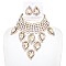 DAZZELING ADJUSTABLE CHOKER BIB NECKLACE EARRING SET