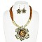 FLOWER LEATHERETTE NECKLACE SET