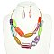 2 LINE LAYERED NATURAL GEMSTONE BEAD NECKLACE SET