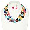 3 LINE LAYERED NATURAL GEMSTONE BEAD NECKLACE SET