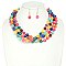 4 LINE LAYERED NATURAL GEMSTONE BEAD NECKLACE SET