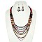 BEADED MULTI ROW NECKLACE