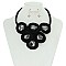 Abstract Velvety Bubbles Statement Necklace With Earrings MEZN1495