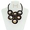 Abstract Velvety Bubbles Statement Necklace With Earrings MEZN1495