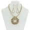 Triple String Wrapped Loop Pendant  Necklace With Earrings MEZN1497