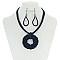 Triple String Wrapped Loop Pendant  Necklace With Earrings MEZN1497