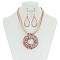 Triple String Wrapped Loop Pendant  Necklace With Earrings MEZN1497