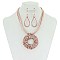 Triple String Wrapped Loop Pendant  Necklace With Earrings MEZN1497