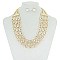 TRIPLE LAYERED RHINESTONES STATEMENT NECKLACE SET MEZN1499