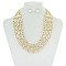 TRIPLE LAYERED RHINESTONES STATEMENT NECKLACE SET MEZN1499