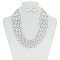 TRIPLE LAYERED RHINESTONES STATEMENT NECKLACE SET MEZN1499