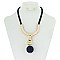 Trendy Velvet Necklace Set W/ Ball Pendant SLN1522
