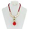Trendy Velvet Necklace Set W/ Ball Pendant SLN1522