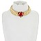 Trendy Wire Braided Collar Nk W/ Center Stone SLN1529