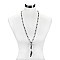 Fashionable Long Beaded Nk W/ Feather Pendant SLN1599
