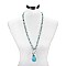 Trendy Long Beaded Nk W/tq Pendant / Skull SLN1600